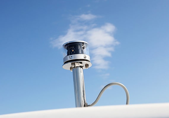 Navigation lights and masts can be installed as an option.