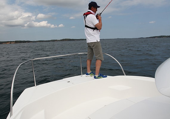 Wide and stable Bow Deck is ideal for fishing base.